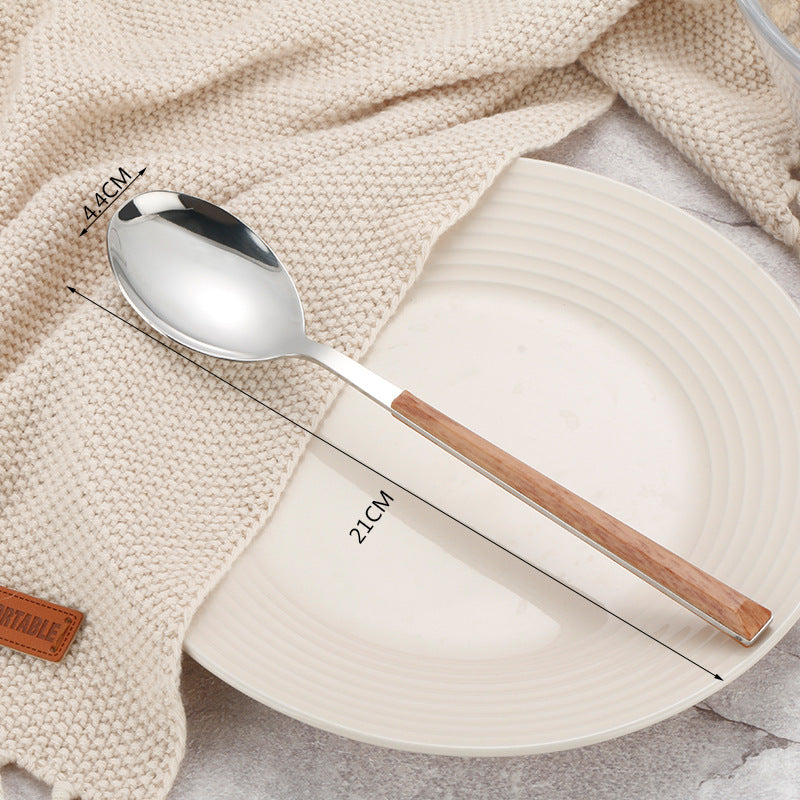 Stainless steel imitation wooden handle tableware