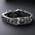 S925 Sterling Silver Leopard Head Bracelet Men's Retro Thick Style