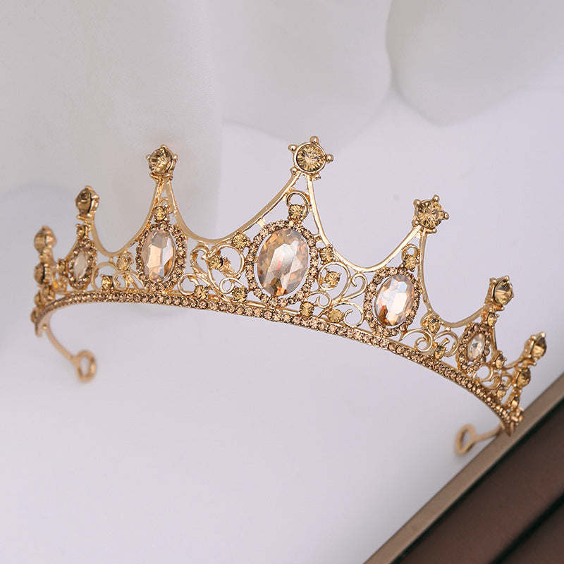 Champagne Rhinestone Crown Headband