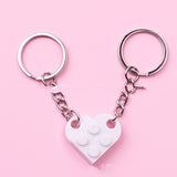 Heart Key Chain Valentines Day Gift Blocks Can Split Key Link Couples