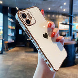 Side Electroplated Love Phone Case Drop-proof Fine Hole Silicone Cover