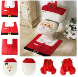 Merry Christmas Bathroom Curtain Santa Claus Toilet Seat Christmas Decorations - Minihomy