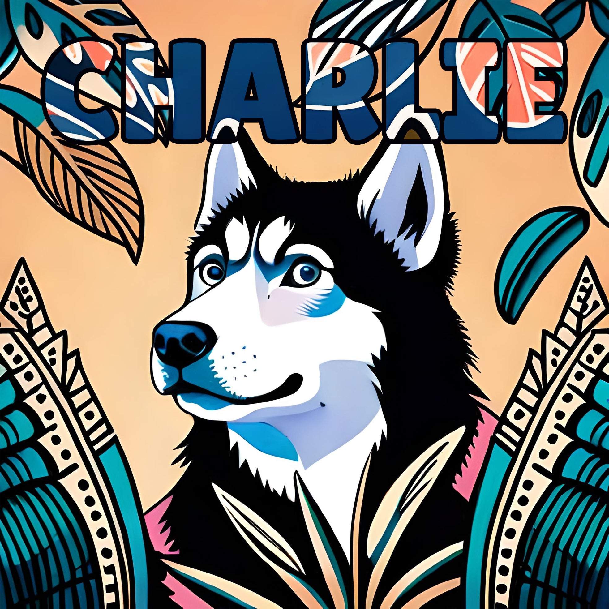 Siberian Husky Charlie Digital Poster