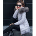 Mid-length Slim Cotton Jacket Large Fur Collar Down Jacket - Minihomy