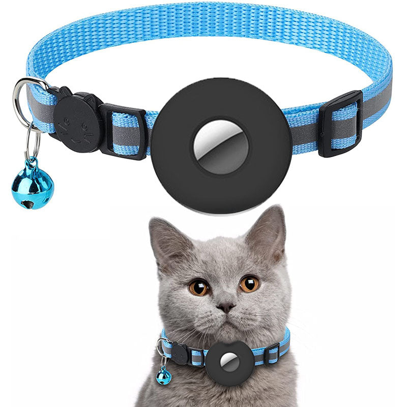 Airtag Pet Collar With Bell Reflective Adjustable Anti-lost Cat Dog Collar - Minihomy