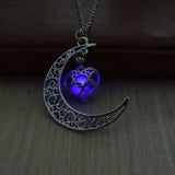 Hollow Moon & Heart Choker Necklace