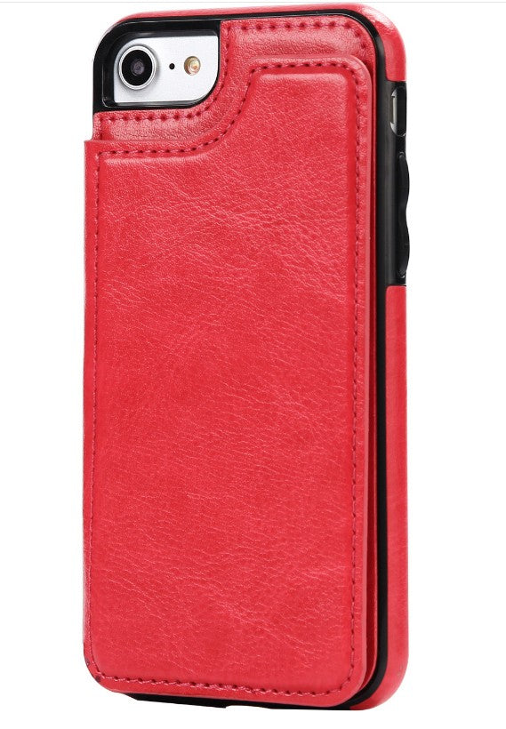 Apple-Compatible Cell Phone Shell: Rear Cover Protective Leather Case