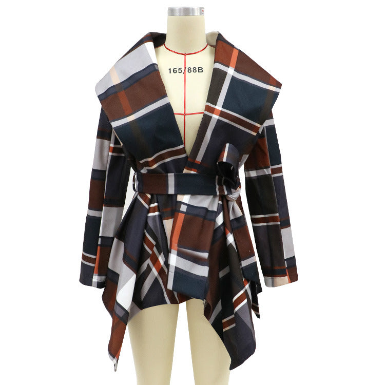 Woolen coat autumn and winter women's Plaid