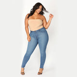 Women's Plus Size Fashion High Elastic Denim Pencil Pants