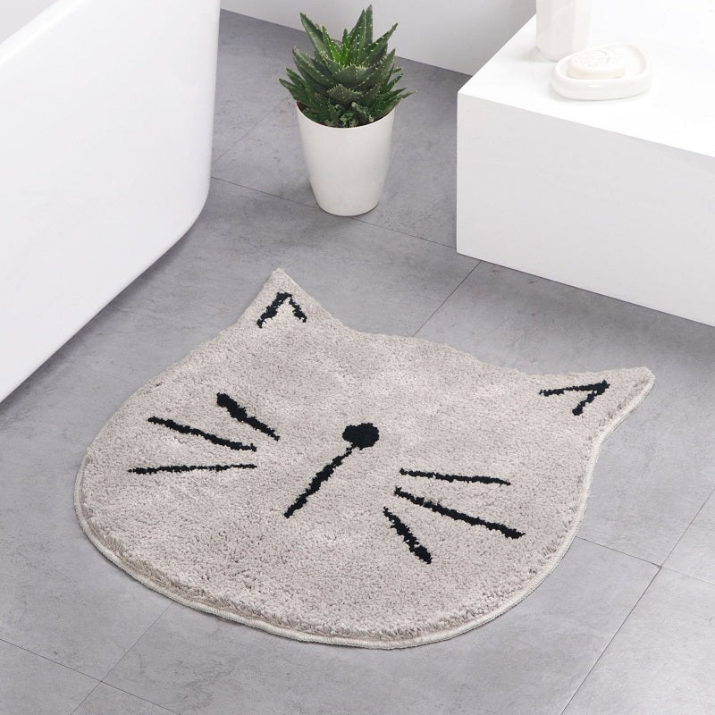 Carpet one generation flocking ins Nordic cartoon cat bathroom absorbent mat home entrance living room mat - Minihomy