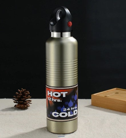 Stainless steel sports bottle without thread