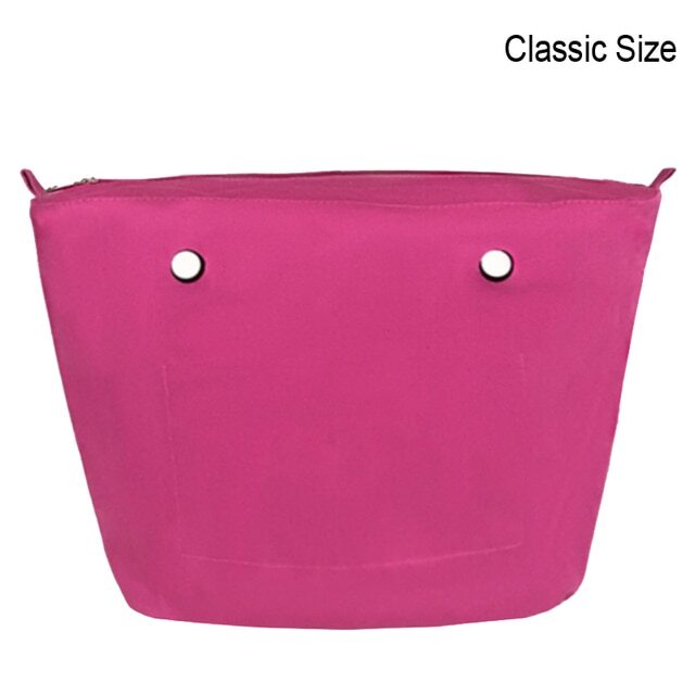 Classic Mini Size waterproof Solid Canvas Insert Inner Lining Insert Zipper Pocket for Obag O Bag handbag Silicone bag - Minihomy