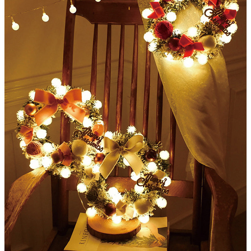 Multicolor Christmas Pendant LED Light String Wreath Package Decoration - Minihomy