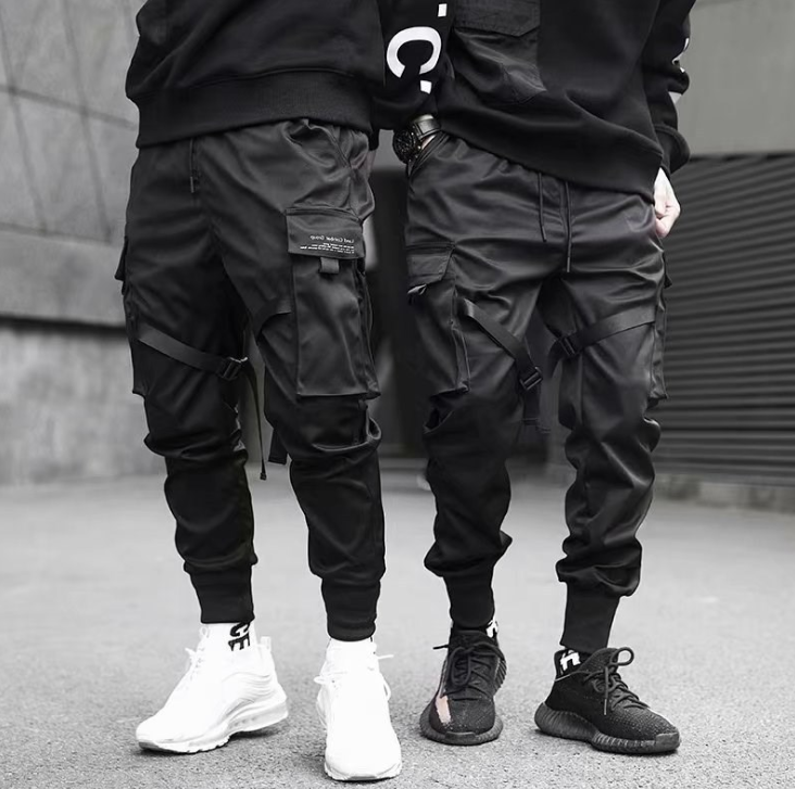 Ribbons Harem Joggers Men Cargo Pants