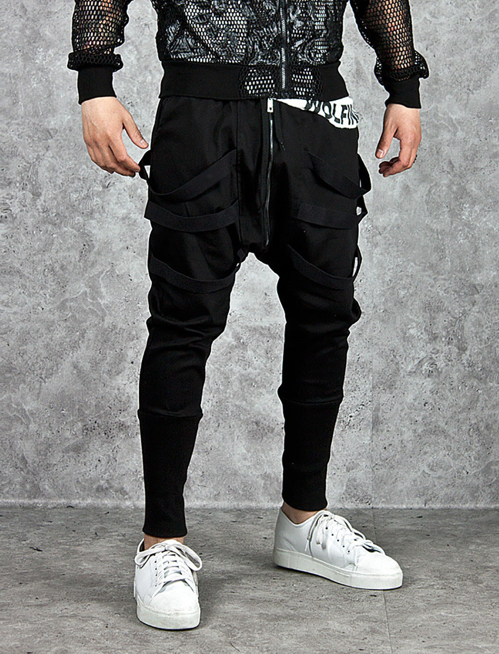 Low Crotch Cross Pants Casual Sports Trousers Men - Minihomy