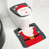 Merry Christmas Bathroom Curtain Santa Claus Toilet Seat Christmas Decorations - Minihomy