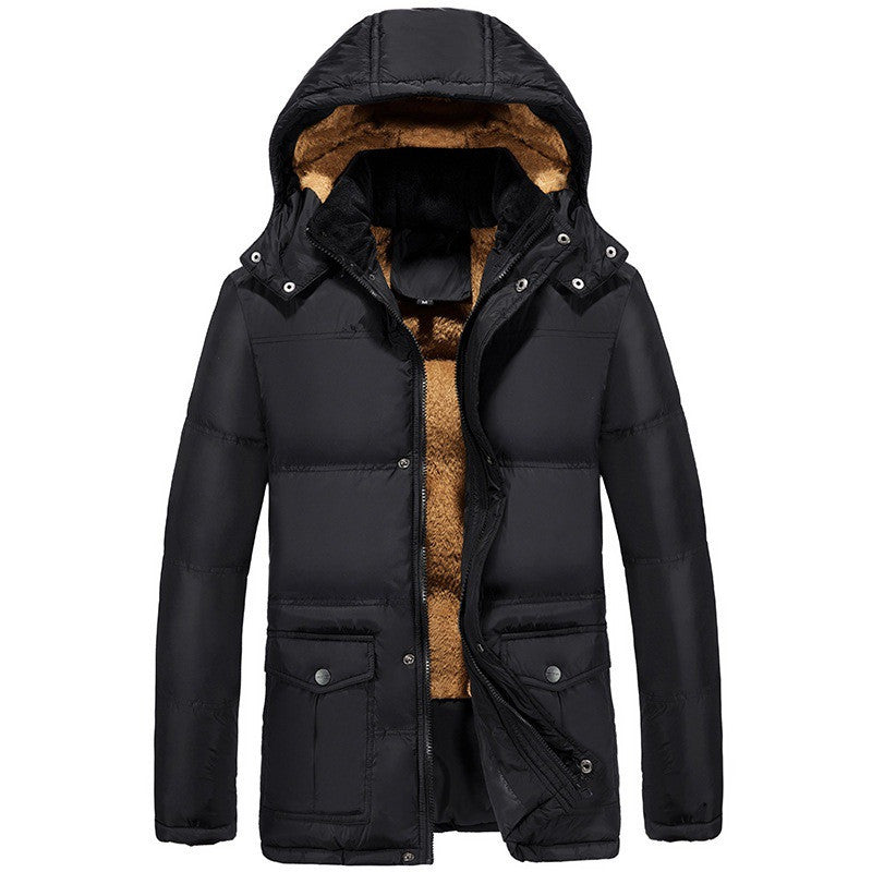 Clothing plus velvet padded jacket men winter - Minihomy