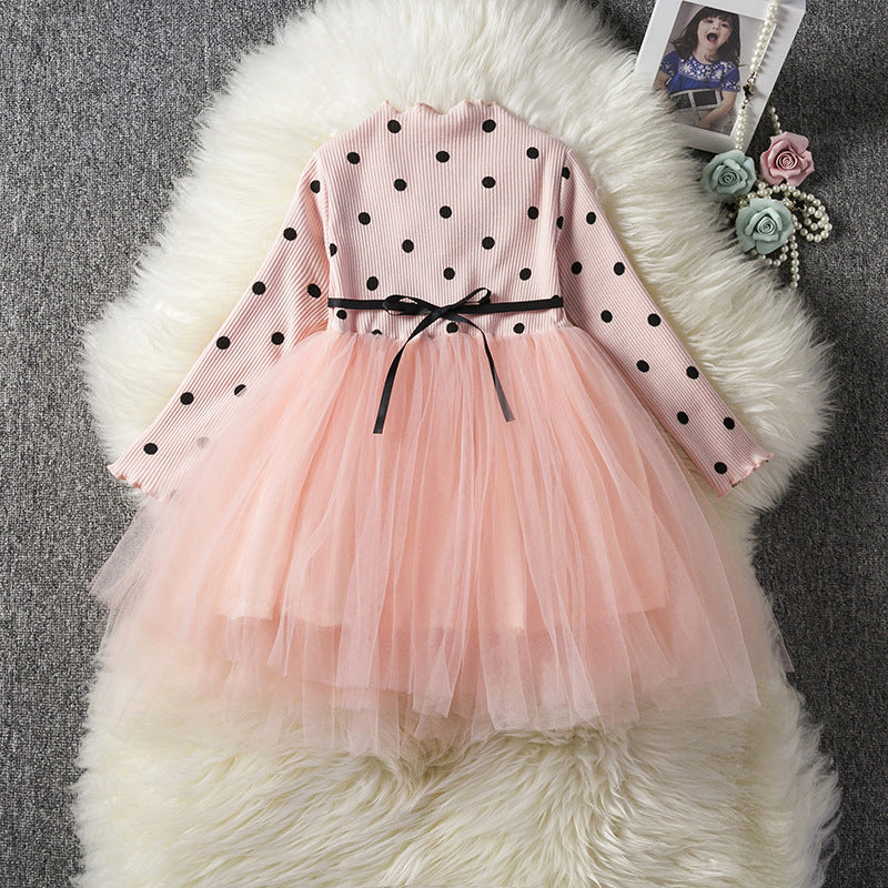 Baby Girls Spring Winter Long Sleeve Tutu Lace Dresses - Minihomy