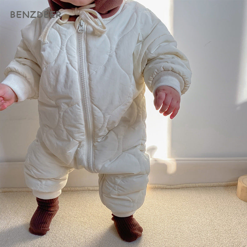 Baby Padded Quilted Jumpsuit Outing Clothes