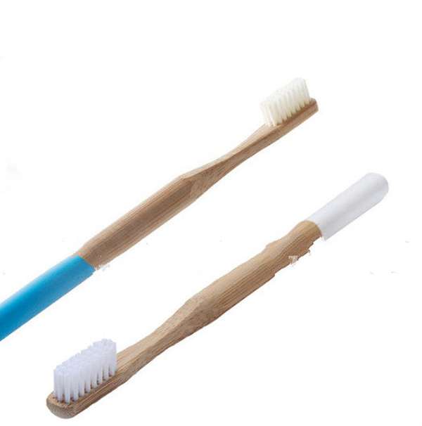 Natural round handle bamboo toothbrush - Minihomy