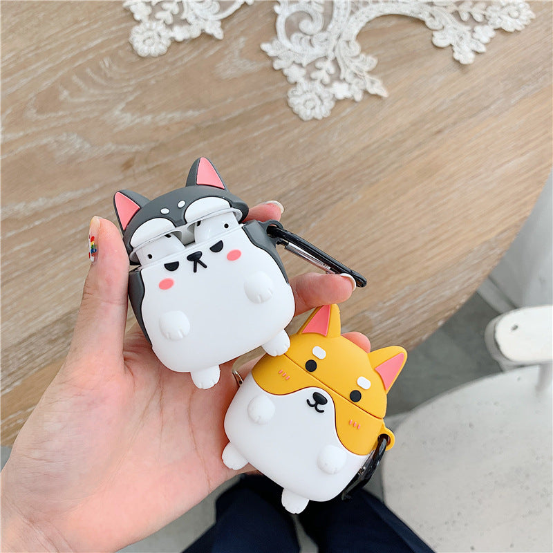 3D Cartoon Cute Shiba Inu Dog Earphone Silicone Case