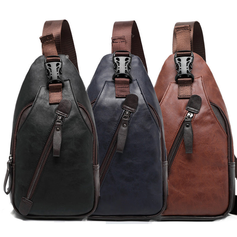 Leather Chest Bag Shoulder Messenger Bag