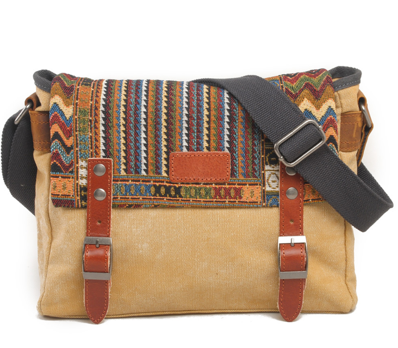 Vintage Ethnic Style Canvas Shoulder Bag