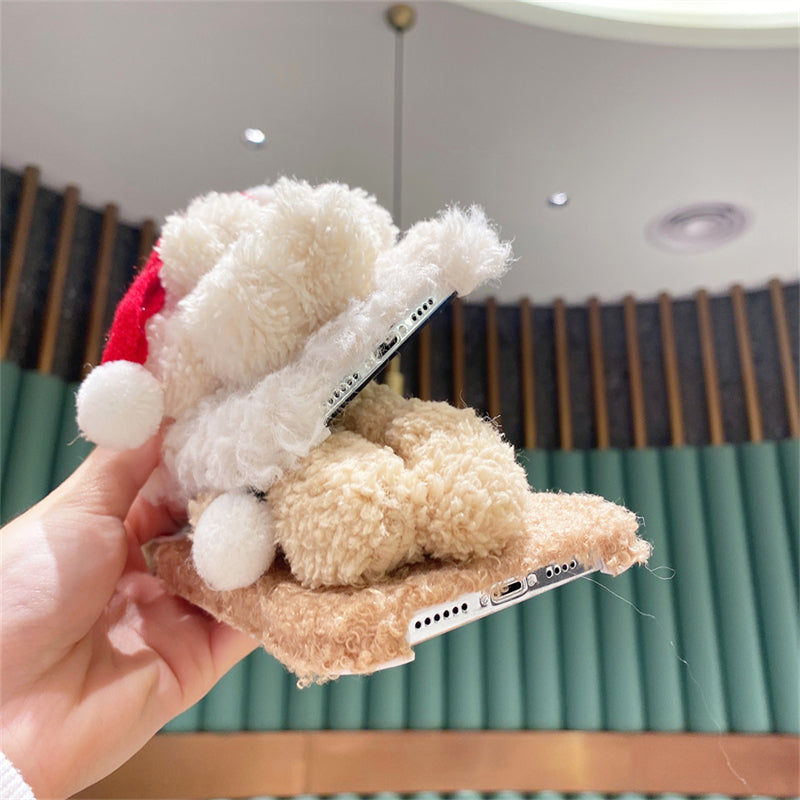 Christmas Bear Plush Mobile Phone Case - Minihomy