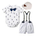 Baby Boy Gentleman Clothes Printed Triangle Romper - Minihomy