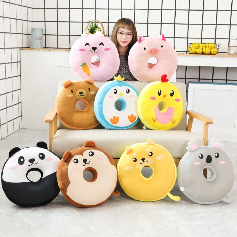 Donut cushion pillow cute back - Minihomy