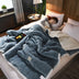 Fleece Blankets And Throws Thick Warm Winter Blankets Home Super Soft Duvet Luxury Solid Blankets On Twin Bedding - Minihomy