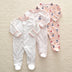 3pcs Flower Sleepsuit Baby Girl Pajamas Newborn Boy Clothes - Minihomy