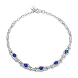 Natural Sapphire Bracelet Women's S925 Silver Set Gem Jewelry