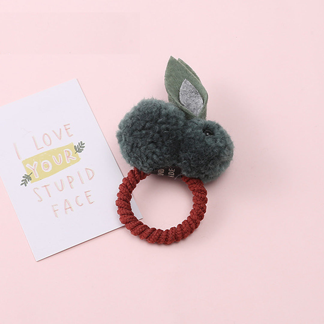 Hair ball rabbit hair ring