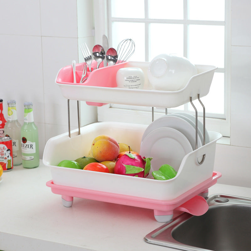 The kitchen cupboard plastic draining rack with cover tableware tableware box put water bowl dish rack rack