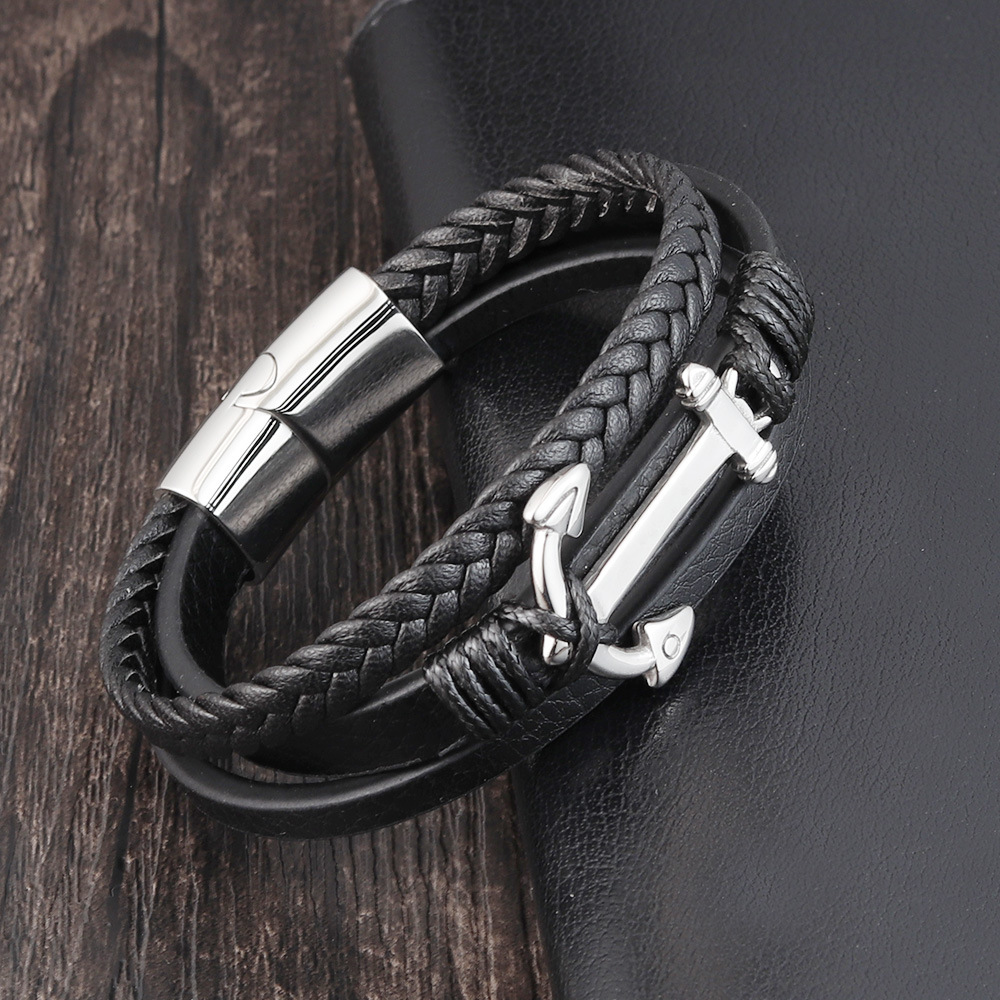 European and American woven leather bracelet