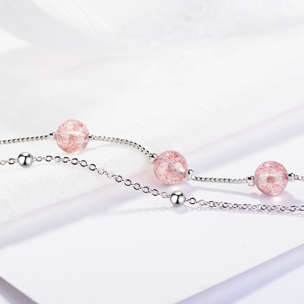 Double pink crystal bracelet
