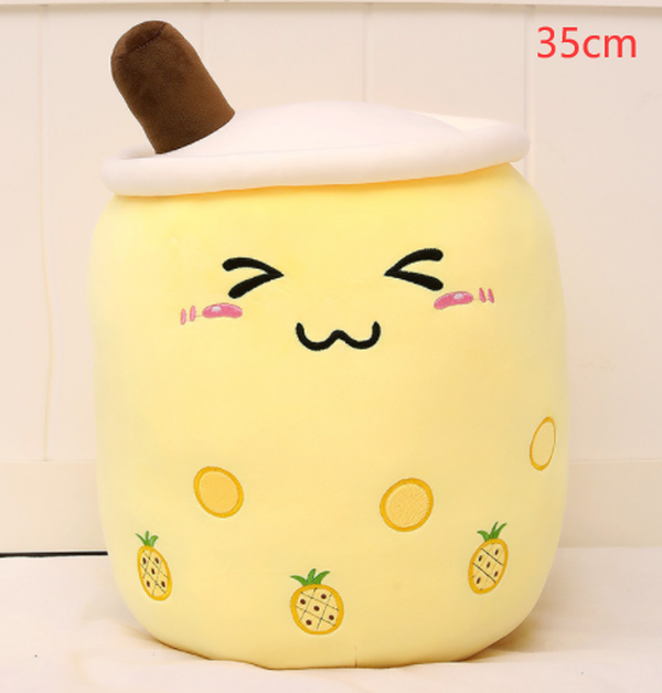 Cute Fruit Drink Plush Stuffed Soft Strawberry Milk Boba Tea Plush - Minihomy