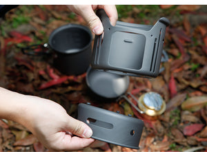 Aluminium Alloy Outdoor Tableware Set 1-2 Person Portable 7pcs Camping Cookware Set For Outdoor Hiking Picnic