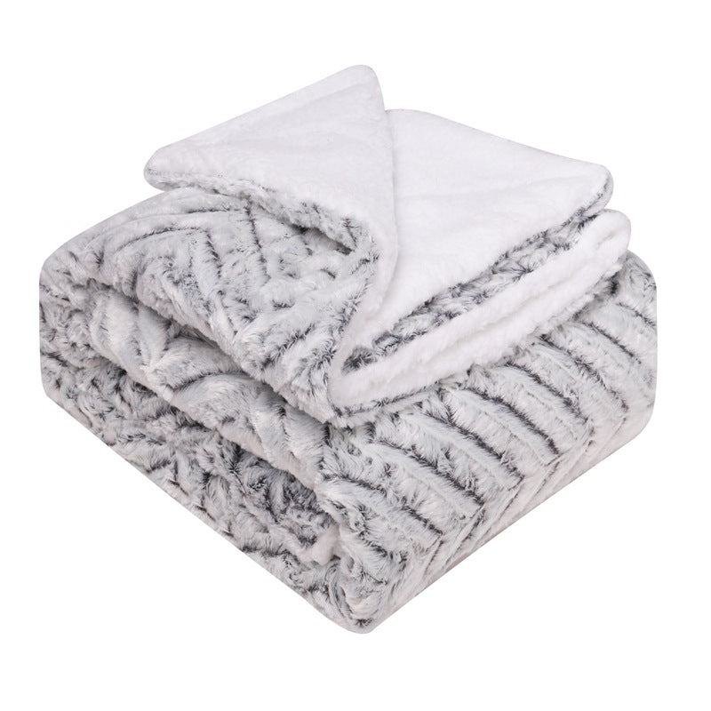 Thickened Flannel Lamb Wool Composite Double Blanket: Cozy Comfort for Any Occasion