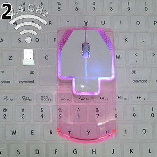 Creative Ultra-thin Transparent 2.4GHz Wireless Optical Luminous Mouse for PC Laptop