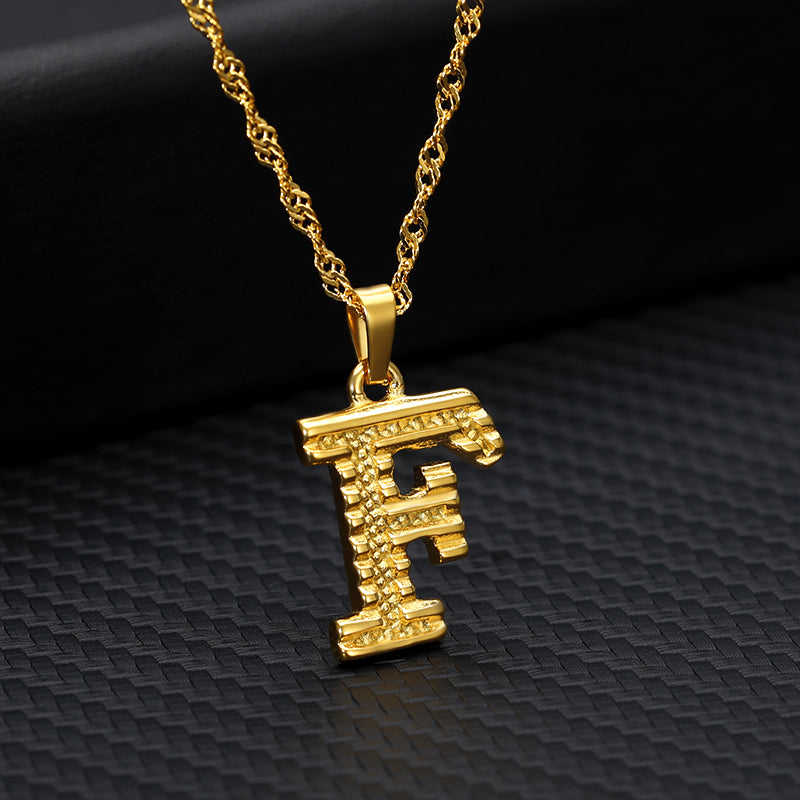 26 letters gold-plated pendant necklace - Minihomy