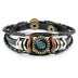 Multilayer Leather Bracelet with 12 Constellation Zodiac Signs - Men's Braided Bracelets - Minihomy