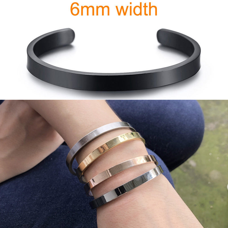 4MM C-shaped ladies bracelet with lettering - Minihomy