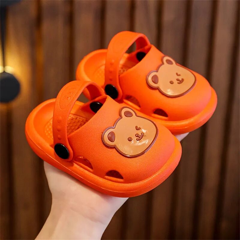 Cartoon Bear Walking Shoes Kids Boy Girl Summer Breathable Sandals Fashion Garden Clogs Toddler Outdoor Slippers for Playing - Minihomy