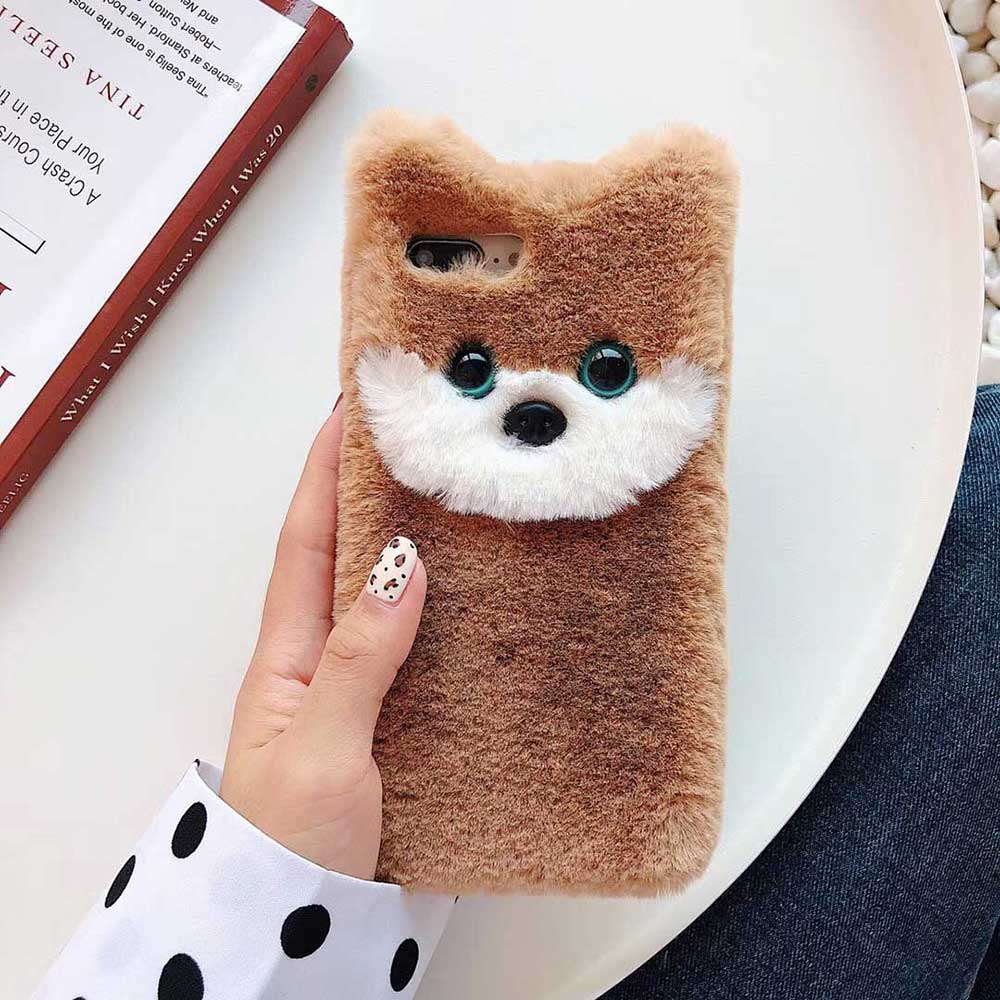 Plush dog phone case soft case - Minihomy