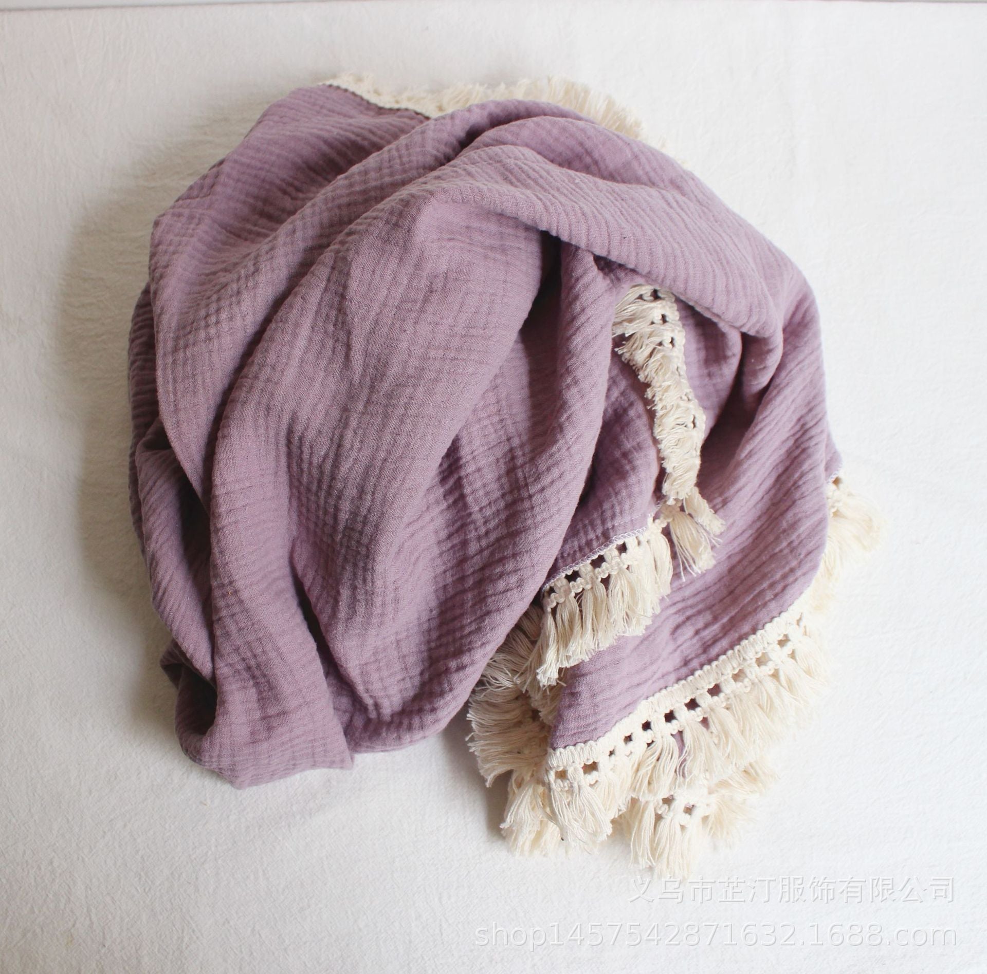 Baby Cotton Double Yarn Tassel Bath Towel