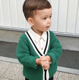 Autumn baby sweater cardigan college wind color boy handsome jacket