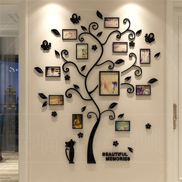 Family photo frame tree wall sticker - Minihomy