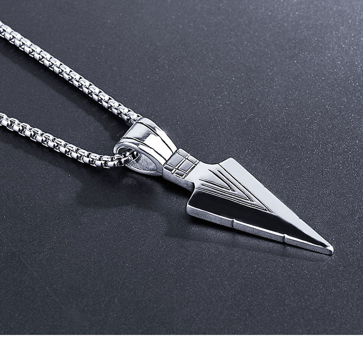 Men stainless steel spear necklace with chain - Minihomy